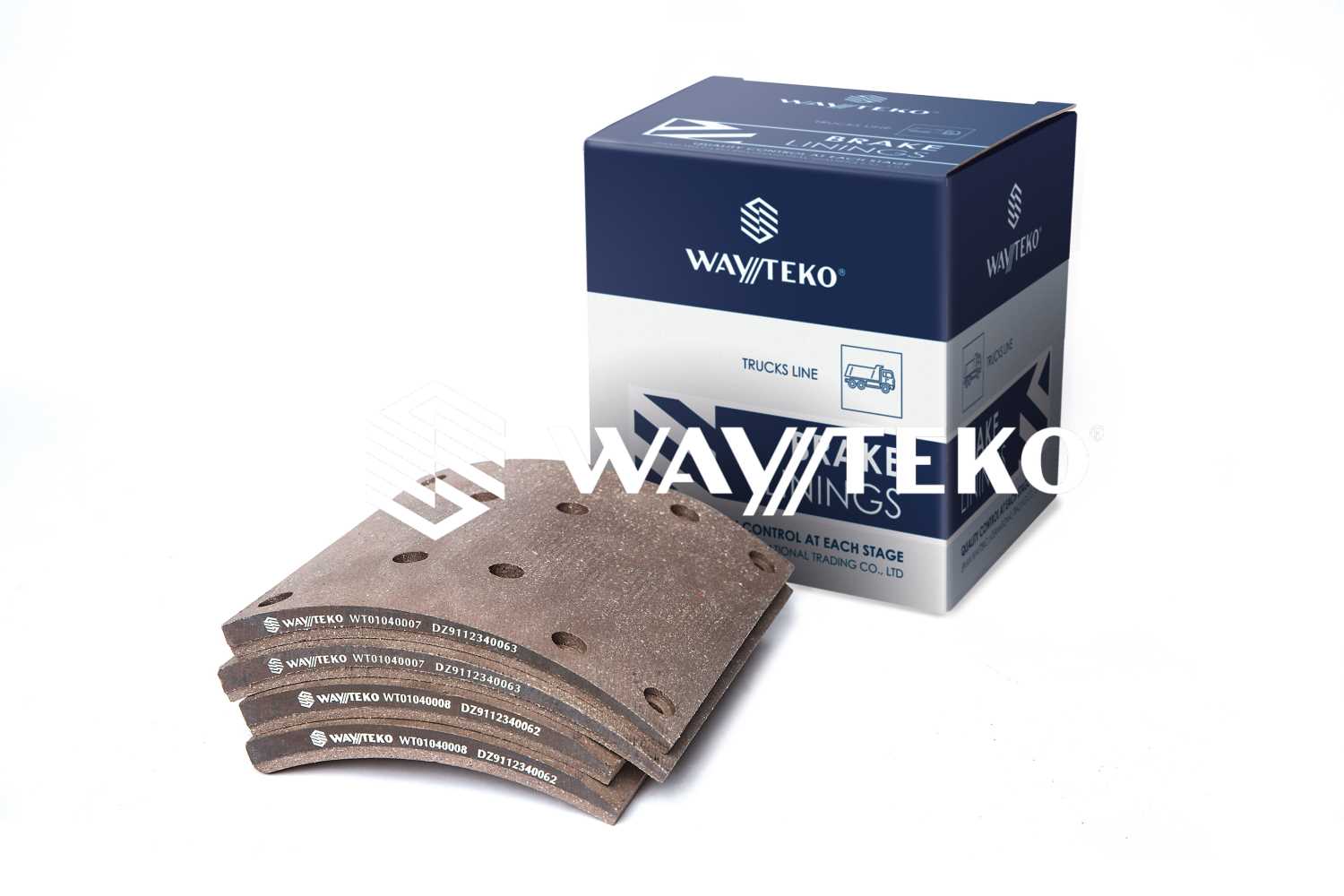 Накладка тормозная задняя к-т из 8 накладок по 4 шт. каждого артикула Wayteko